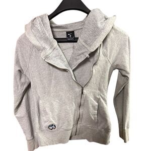 Nike Gray Asymmetrical Full Zip Hooded Yoga Sweatshirt M World Series 2021